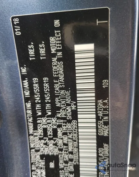 2018 Toyota Highlander Limited z USA, uszkodzony, nr VIN 5TDDZRFHXJS832999